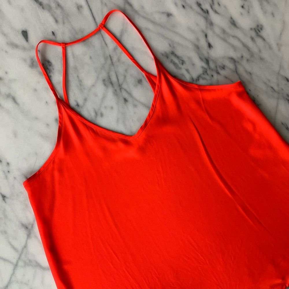 'Lush' Bright Orange Tank Top, Size L
